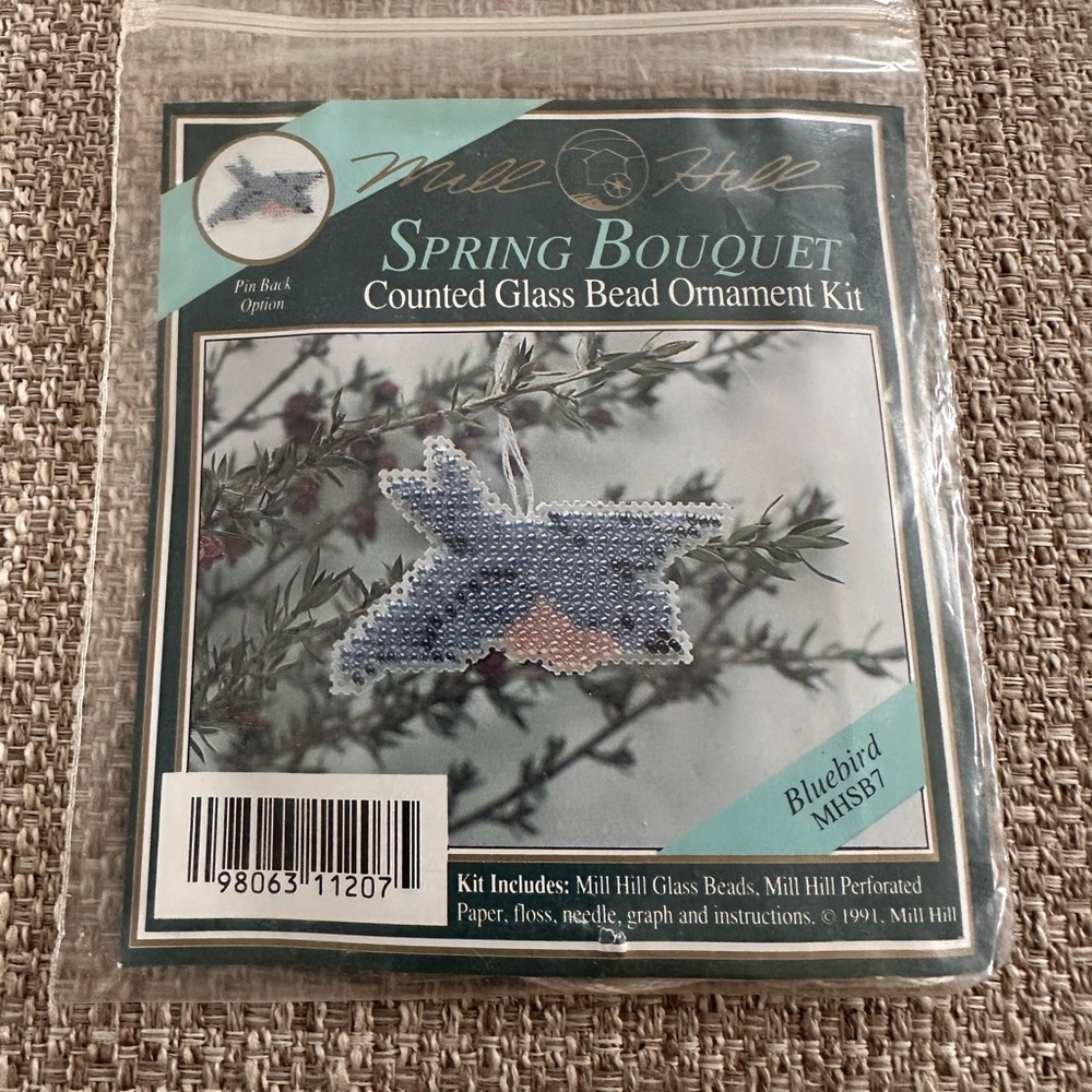 Mill Hill Spring Bouquet Counted Glass Bead Ornament Kit Bluebird